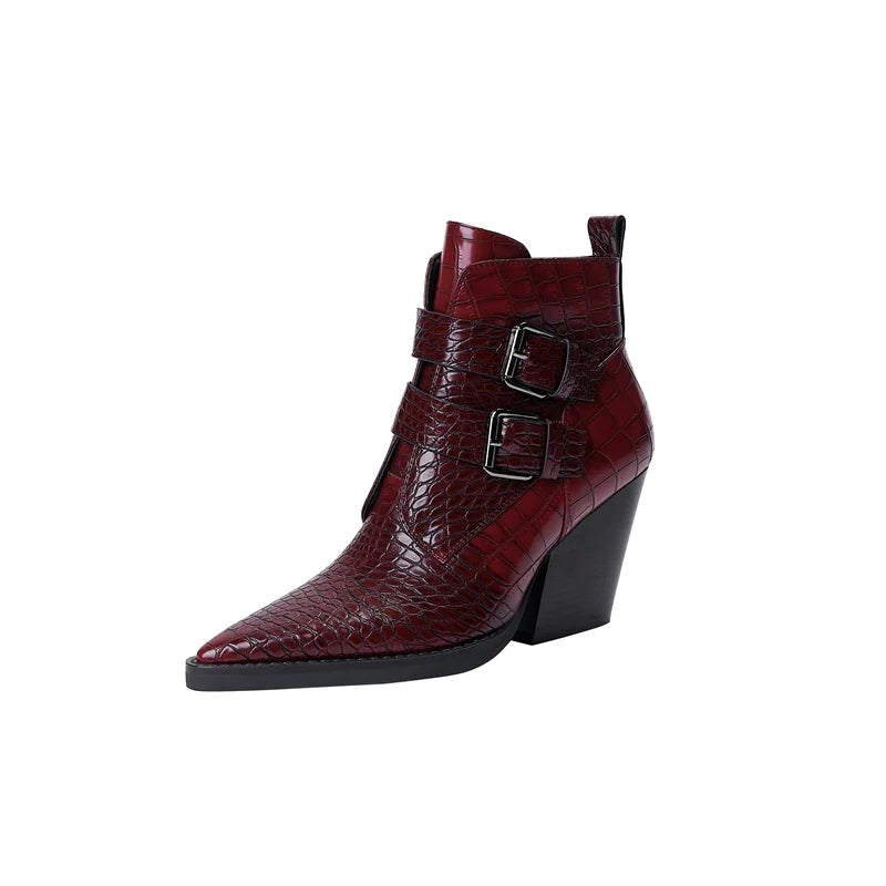 Westline Lederstiefel mit Schnalle